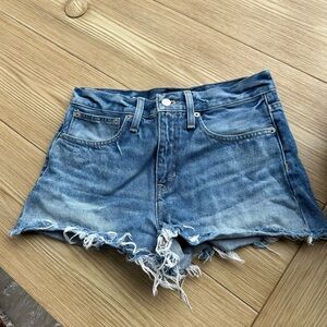 J. Crew Blue Distressed Jean Shorts
